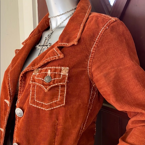 True Religion Jackets & Coats | True Religion Burnt Orange Corduroy Jean Jacket | Poshmark